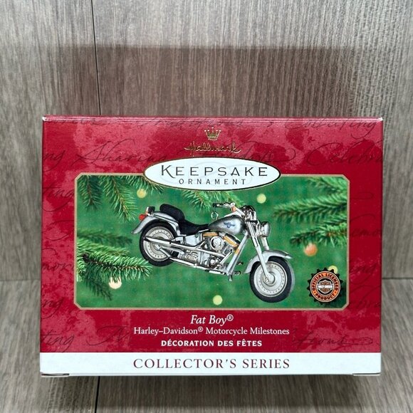 2000 Hallmark Keepsake Ornament Harley-Davidson Fat Boy Motorcycle Milestones - Picture 1 of 11